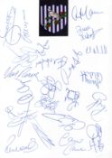 West Bromwich Albion 95/96 signed A4 sheet. 22 signatures including Hunt, Gilbert, Buckley, Edwards,