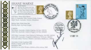 Shane Warne signed FDC.. Good condition. All autographs are genuine hand signed and come with a