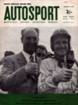 Alfred Owen and Graham Hill signed Autosport magazine. Signed on front cover. Good condition. All