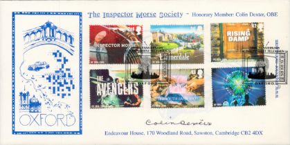 Colin Dexter signed Inspector Morse society FDC. 15/9/05 Oxford postmark. Good condition. All