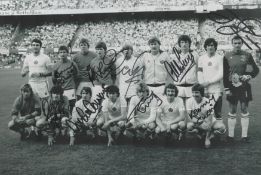 Aston Villa 1982 signed 12x8inch black and white team photo. Signed by Rimmer, Heard, Cowans,