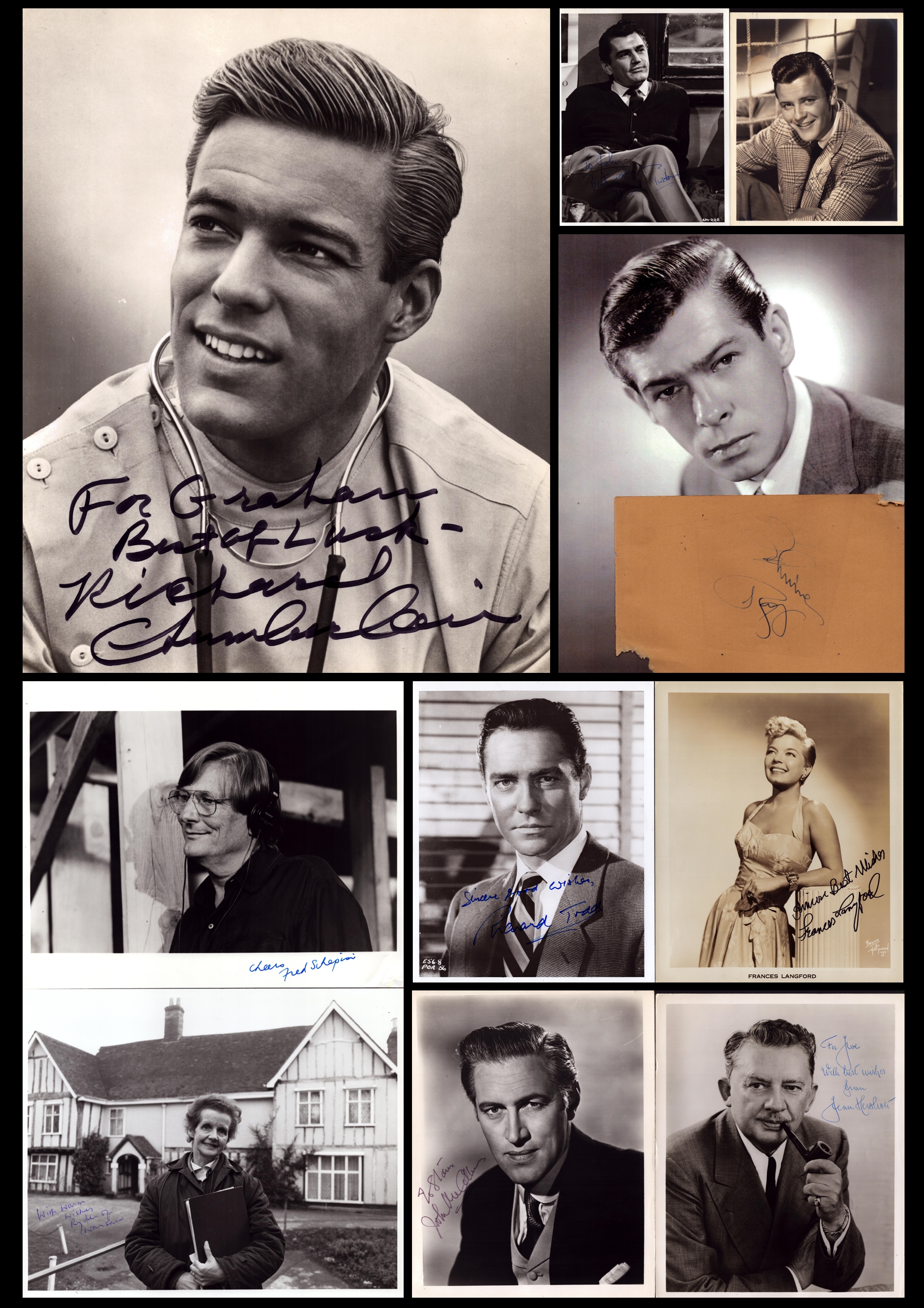 TV/FILM Collection of 10 signed 10x8 Inch black and white photos Johnnie Ray, Fred Schepisi, Richard