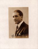 Georges Carpentier signed vintage black and white photo on a white card. Vintage head and