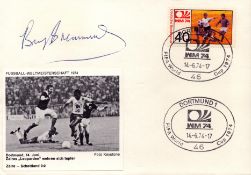 Billy Bremner (1942-1997), a signed World Cup 1974 FDC. A Scottish professional footballer and