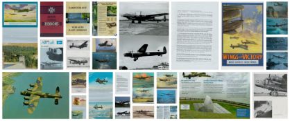 Aviation. Folder Collection of a variety Spitfires/Dambusters/Avro Lancaster Mark III colour cards