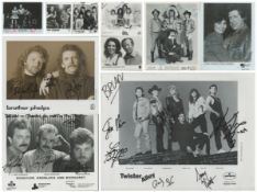 Singer/Band/Musician Duo 10 x signed black and white photo signatures include Multi signed Twister