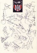 Sunderland AFC 94/95 signed A4 sheet. 19 signatures including Howey, Gray, Ball, Bennett, Ord and