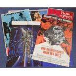 Collection of 5 Film posters, varied sizes (Saturn 3, Dirty Dingus Magee, The Chairman (in