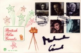 Michael Caine, a signed 'British Film Greats' FDC. Postmarked 8 October with full set of five