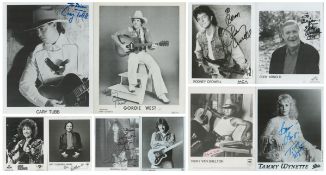 Singer/Musician 10 x signed black and white photo 10x8 Inch. Signatures include Rattlesnake Annie.