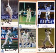 Graveney, McClean, Irvine, Jaarsfeld, Panesar and Knight signed 6x4inch colour cricket promo photos.