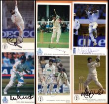 Graveney, McClean, Irvine, Jaarsfeld, Panesar and Knight signed 6x4inch colour cricket promo photos.