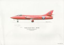WWII Neville Duke signed 16x12 inch Hawker Hunter MK3 WB 188 colour print. Good condition. All