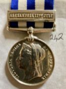 Egypt Medal 1882 1899, with Clasp Alexandria 11th July 1882. Named to L Stoker HMS Alexandria, 20