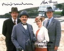 Poirot TV detective drama signed by three main cast members in Hugh Fraser (Captain Hastings),