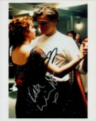 Leonardo DiCaprio and Kate Winslet signed Titanic 10x8 inch colour photo. Good condition. All
