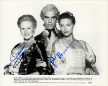 Glen Close and John Malkovich signed Dangerous Liaisons 10x8 inch black and white promo photo.