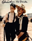 John Wayne western 'Rio Grande' 8x10 inch candid photo signed by his son, Patrick Wayne who had a