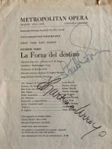 Opera Placido Domingo and Martina Arroyo signed to 1971-72 Metropolitan Opera page. Good