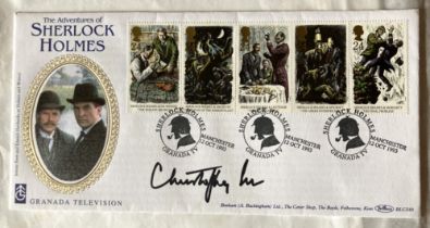 Christopher Lee signed scarce 1993 Benham Sherlock Holmes official FDC BLCS88. Lee often portrayed