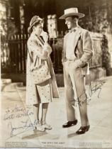 Fred Astaire and Joan Leslie signed 10 x 8 inch sepia photo from the Skys the Limit, Slight crease