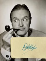 Bob Hope signed autograph album page fixed to 10 x 8 inch b/w photo. Good condition. All