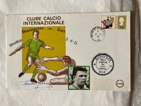 Ferenc Puskas signed 1971 cover comm. the European Cup match at Wembley. Panathinaikos v Ajax. 2/7/