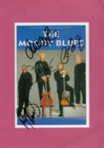 The Moody Blues multi signed 12x8 signature piece. Good condition. All autographs are genuine hand