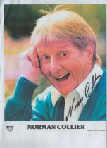 Norman Collier signed Colour picture A4 sheet was a British comedian. Good condition. All autographs