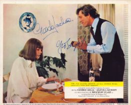George Segal and Glenda Jackson signed A Touch of Glass 10x8 inch colour lobby card photo. Good