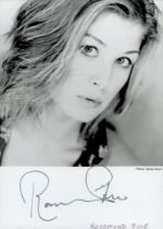 Rosamund Pike signed 6x4 inch black and white promo photo. Good condition. All autographs are