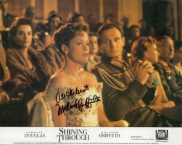 Melanie Griffiths signed 10x8 inch Shining Through colour promo photo. Good condition. All