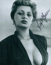 Sophie Loren signed 10x8 inch black and white photo. Good condition. All autographs are genuine hand