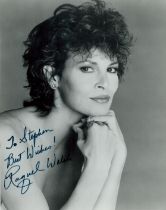 Raquel Welch signed 10x8 inch black and white photo dedicated. Good condition. All autographs are