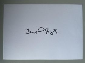 David Attenborough Naturalist Film Maker signed white card. Good condition. All autographs come with