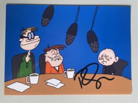 Ricky Gervais Idiot Abroad Cartoon 7x5 inch signed photo. Good condition. All autographs come with a