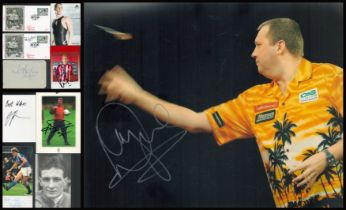Sport collection. 10 assorted signed photos FDC's, promo cards and album pages, include Peter
