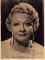 Sophie Tucker signed 7x5inch vintage photo. Dedicated. Good condition. All autographs are genuine