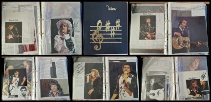 Collection of 20 pages of assorted Musician Signatures in hardcover binder including names Skeeter