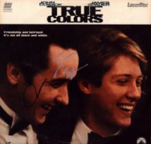John Cusack and James Spader signed True Colours 33rpm record sleeve. Record included. Good