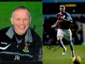Luke Young, Steve Sidwell, John Hughes, Signed Photos approx size 9 x 6 inches, good condition. Good