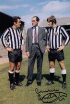 Autographed MALCOLM MacDONALD 12 x 8 photo : Col, depicting Newcastle United manager Joe Harvey,