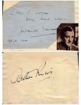 David Niven signed album page with unidentified signature on reverse. Good condition. All autographs