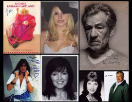 Collection of 41 TV/FILM signed photos in binder including Ian McKellen, Caroline Munro, Derek