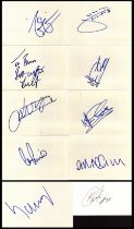 Collection of 10 assorted signed white cards including names Niall Quinn, Lilian Laslandes, Kleber