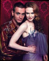 Nicole Kidman and Ewen Mcgregor signed 10x8inch colour photo. Good condition. All autographs are