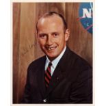 Charles Conrad JR signed 10x8 inch NASA colour photo pictured in suit. Good condition. All