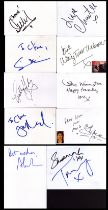Collection of 10 TV Personality signature white cards including names of Ant and Dec, Chantelle, Mel