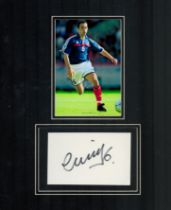 Youri Djorkaeff Signature Piece & unsigned Photo (Pictured playing for France) Mounted to an