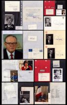 Politics Collection 15 pages of signatures, pictures and letters including names of Maurice